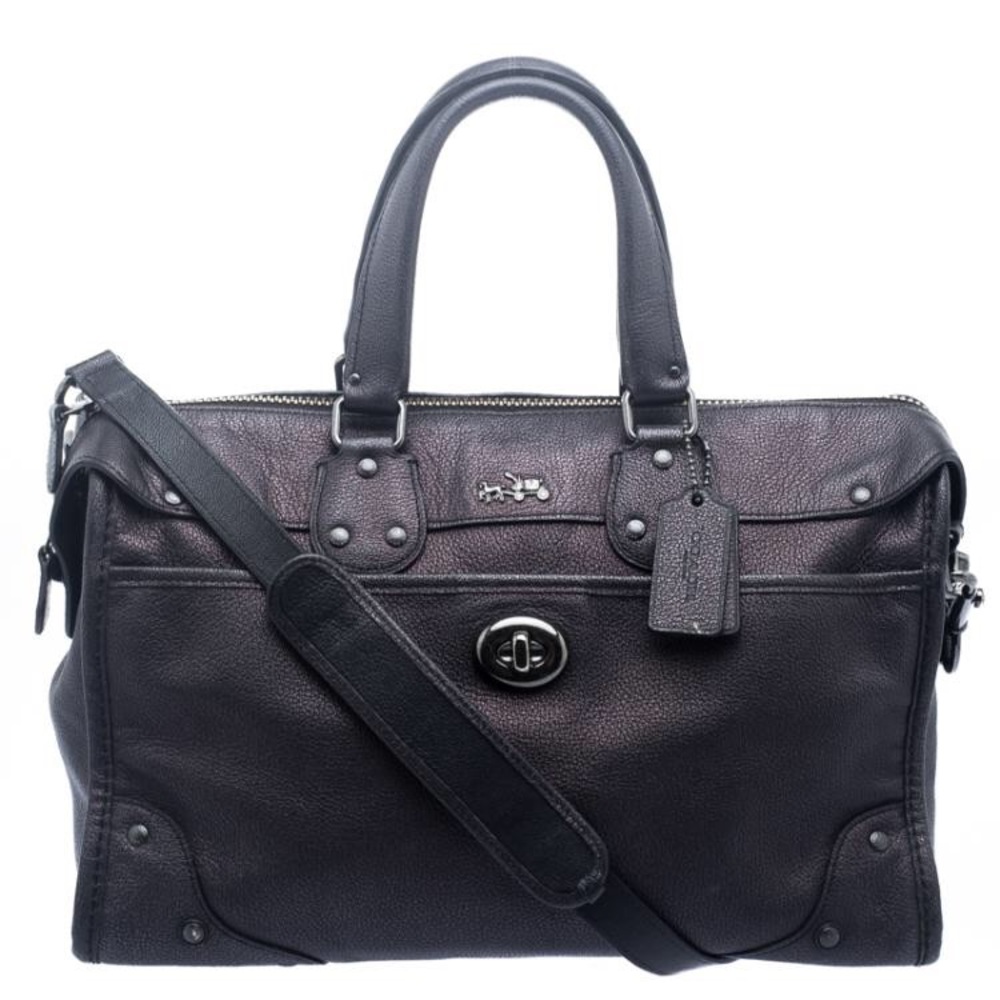 Coach Bronze Rhyder 32 Metallic Leather Satchel